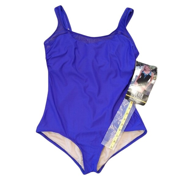 NWT Vintage Carole Wier Slimming Shaping One Piece Swimsuit - Picture 1 of 11